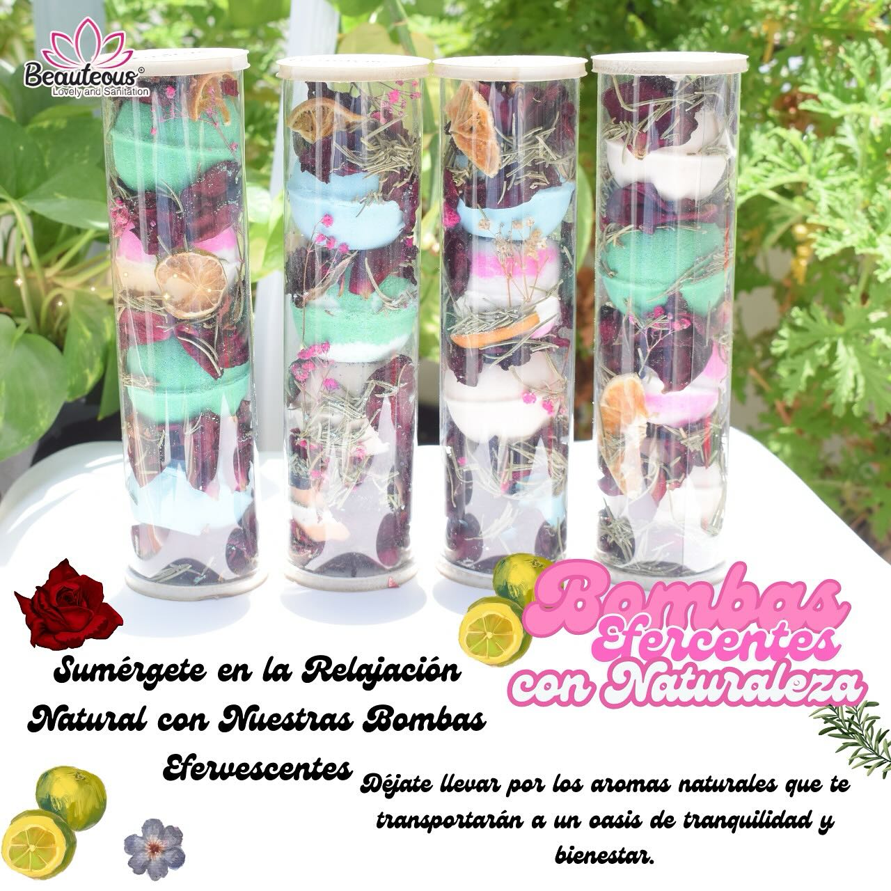 SET DE 4 BOMBAS CON NATURALEZA