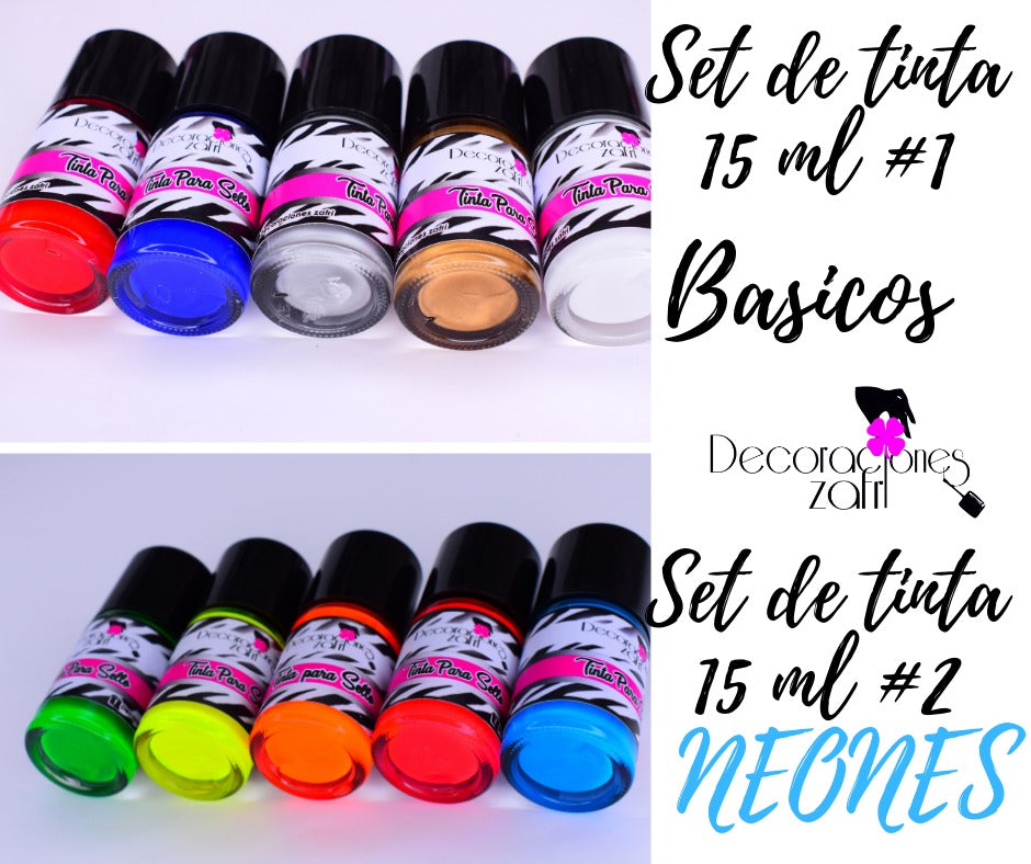 SET DE TINTAS PARA ESTAMPADO DE PLACAS 15 ML C/U