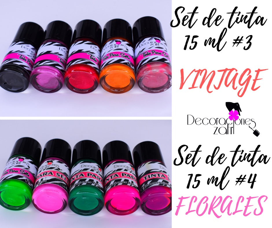 SET DE TINTAS PARA ESTAMPADO DE PLACAS 15 ML C/U