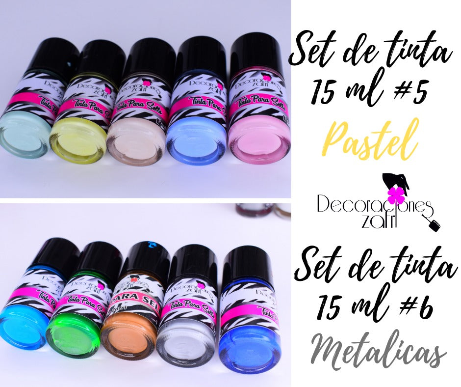 SET DE TINTAS PARA ESTAMPADO DE PLACAS 15 ML C/U