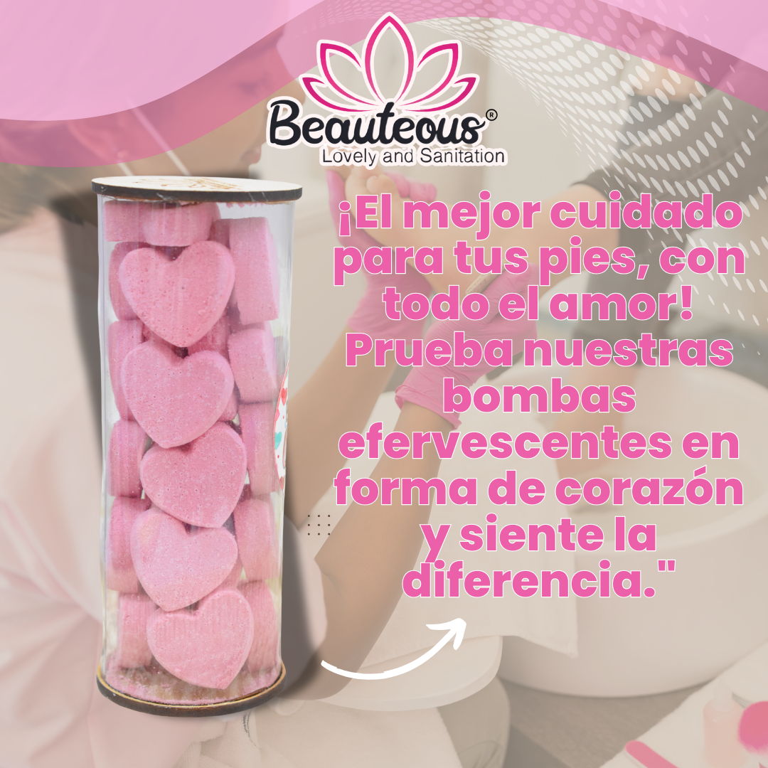 Bote de bombas efervecentes corazon
