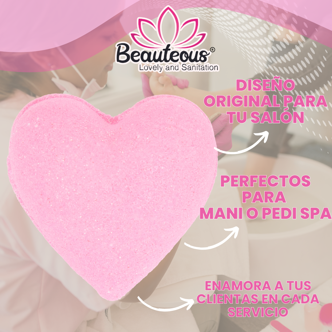 Bote de bombas efervecentes corazon