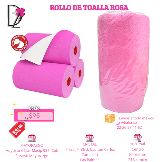 Rollo de toalla rosa